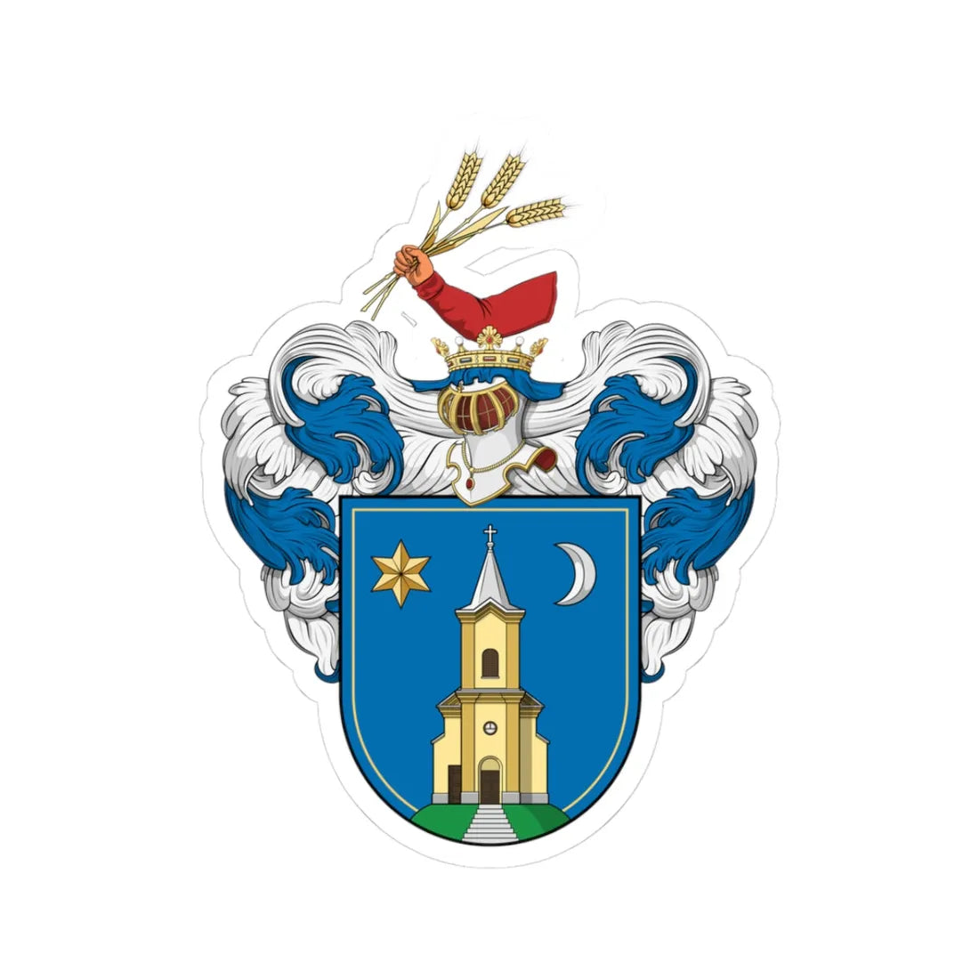 COA Hungary Town Keménfa (Hungary) (Coat of Arms) STICKER Vinyl Kiss-Cut Decal 3 Inch White - The Sticker Space