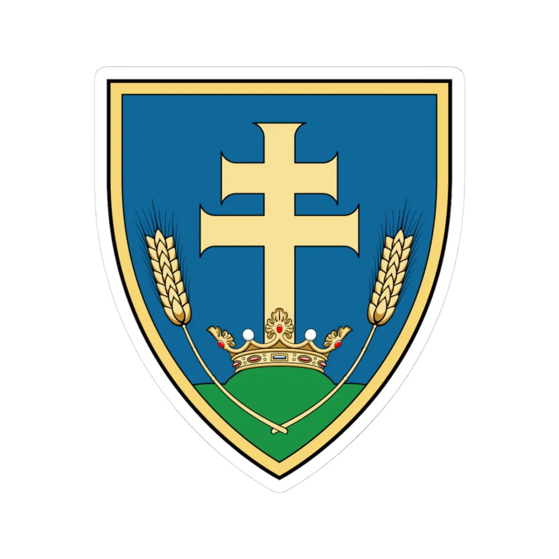 Coa Hungary Town Királyszentistván (Hungary) (Coat of Arms) STICKER Vinyl Kiss-Cut Decal 3 Inch White - The Sticker Space