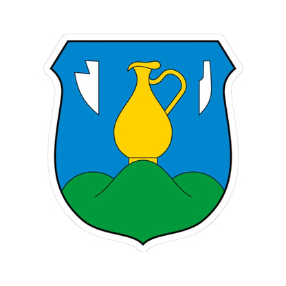 Coa Hungary Town Kishajmás (Hungary) (Coat of Arms) STICKER Vinyl Kiss-Cut Decal 3 Inch White - The Sticker Space