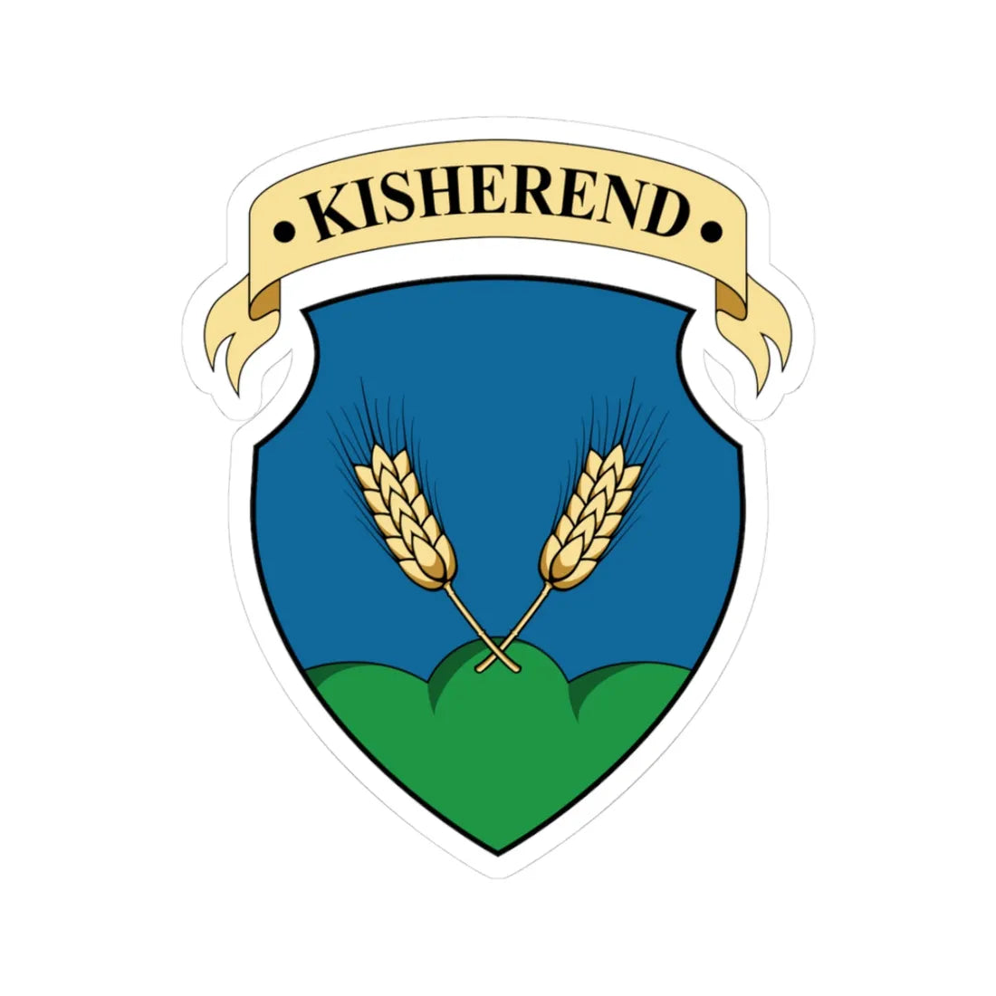 Coa Hungary Town Kisherend big (Hungary) (Coat of Arms) STICKER Vinyl Kiss-Cut Decal 3 Inch White - The Sticker Space