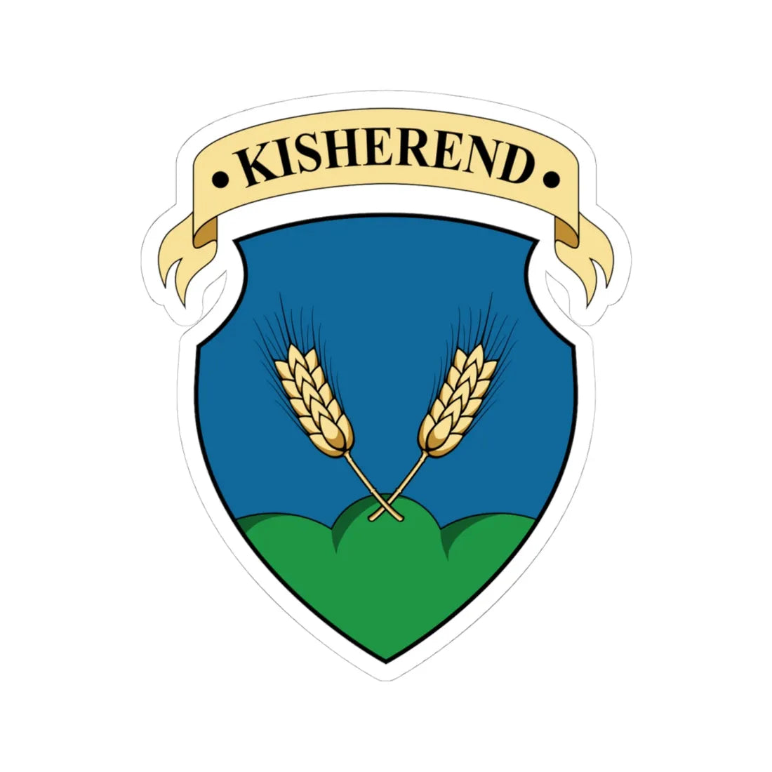 Coa Hungary Town Kisherend big (Hungary) (Coat of Arms) STICKER Vinyl Kiss-Cut Decal 4 Inch White - The Sticker Space
