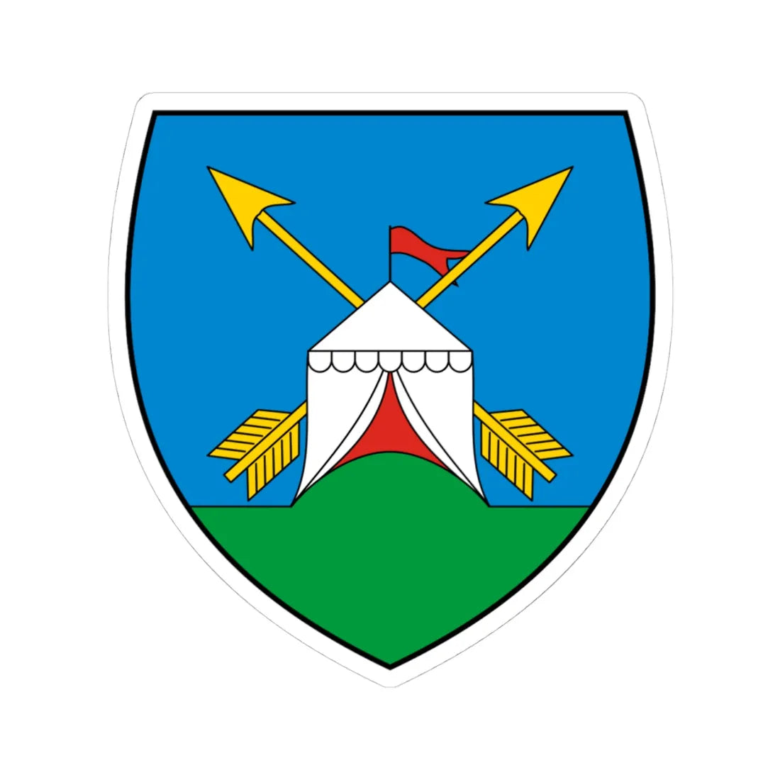 Coa Hungary Town Kőröstetétlen (Hungary) (Coat of Arms) STICKER Vinyl Kiss-Cut Decal 4 Inch White - The Sticker Space