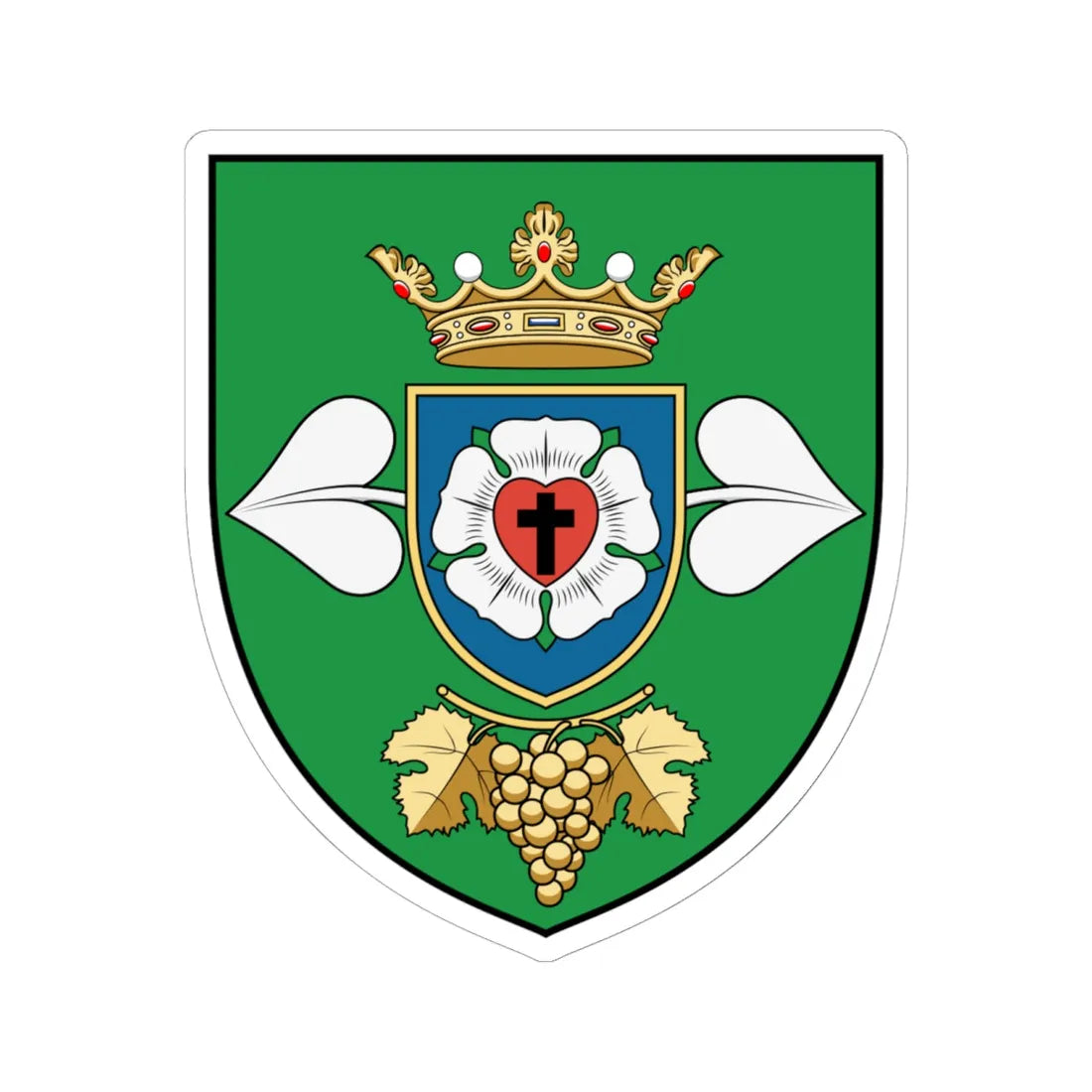 Coa Hungary Town Kötcse (Hungary) (Coat of Arms) STICKER Vinyl Kiss-Cut Decal 6 Inch White - The Sticker Space