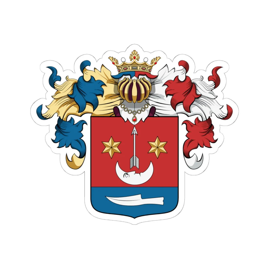 Coa Hungary Town Létavértes big (Hungary) (Coat of Arms) STICKER Vinyl Kiss-Cut Decal 6 Inch White - The Sticker Space