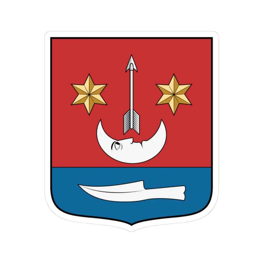 Coa Hungary Town Létavértes (Hungary) (Coat of Arms) STICKER Vinyl Kiss-Cut Decal 3 Inch White - The Sticker Space