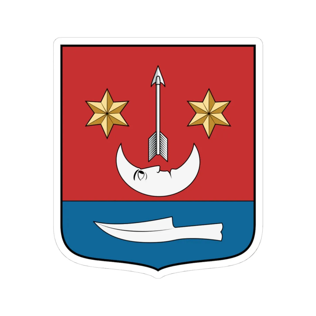 Coa Hungary Town Létavértes (Hungary) (Coat of Arms) STICKER Vinyl Kiss-Cut Decal 4 Inch White - The Sticker Space