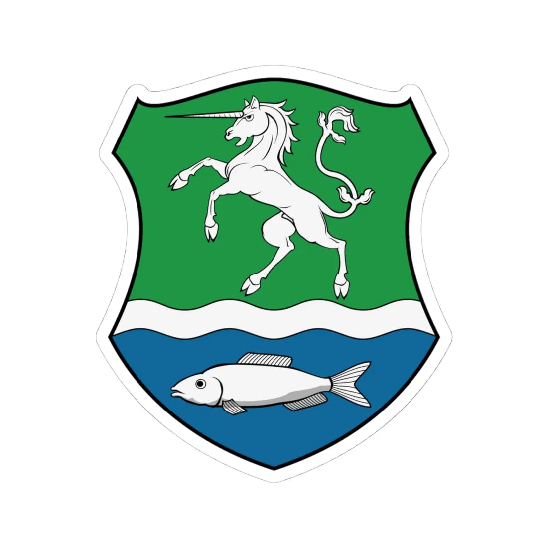 Coa Hungary Town Ludányhalászi (Hungary) (Coat of Arms) STICKER Vinyl Kiss-Cut Decal 4 Inch White - The Sticker Space