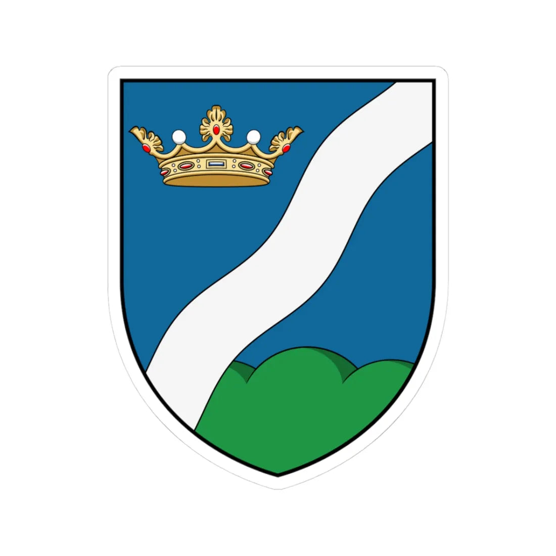 Coa Hungary Town Magyarszerdahely (Hungary) (Coat of Arms) STICKER Vinyl Kiss-Cut Decal 3 Inch White - The Sticker Space