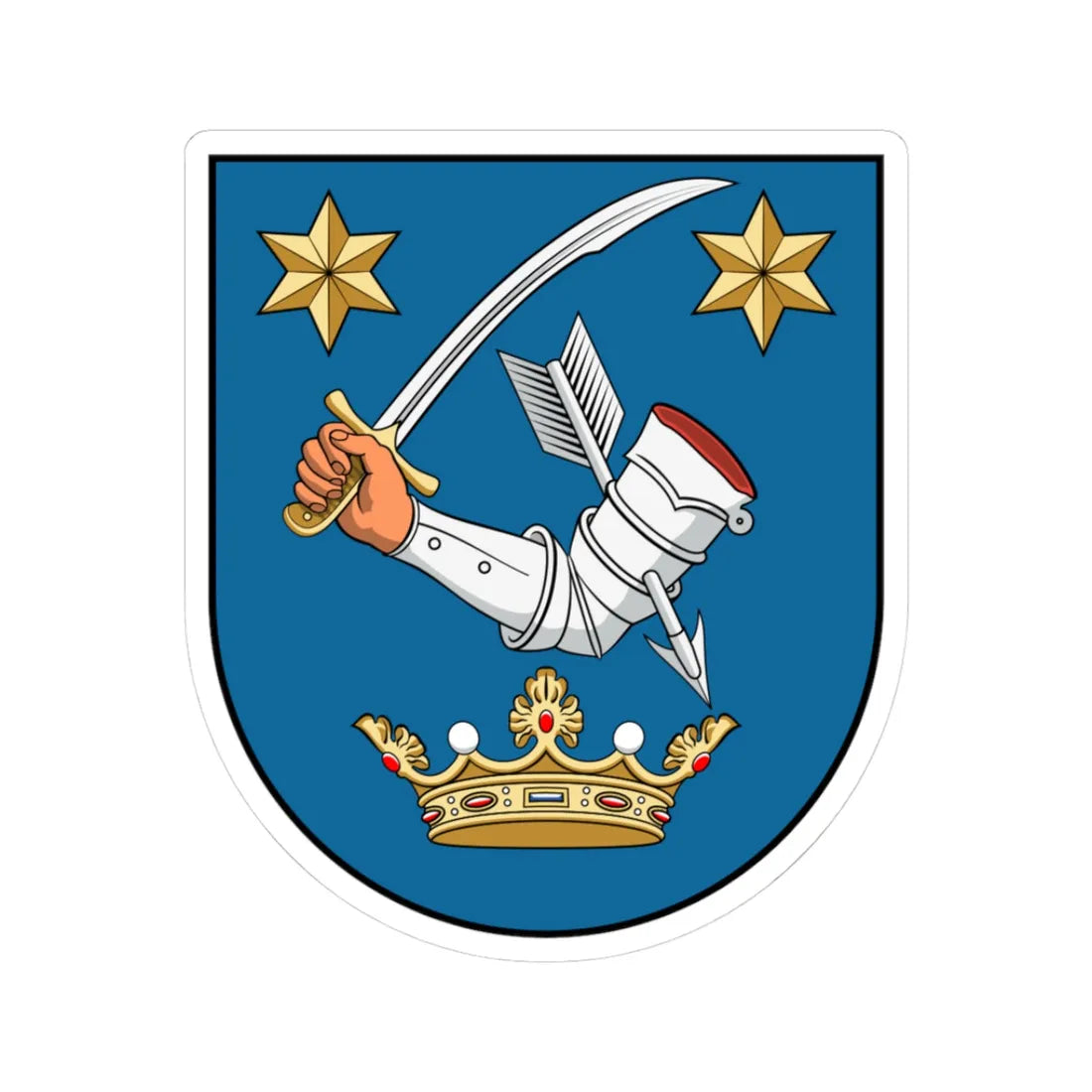 Coa Hungary Town Mezőkeresztes (Hungary) (Coat of Arms) STICKER Vinyl Kiss-Cut Decal 3 Inch White - The Sticker Space