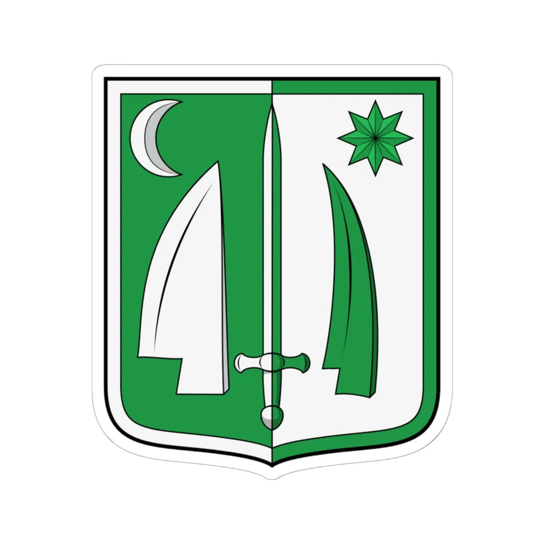 Coa Hungary Town Mezőlak (Hungary) (Coat of Arms) STICKER Vinyl Kiss-Cut Decal 6 Inch White - The Sticker Space