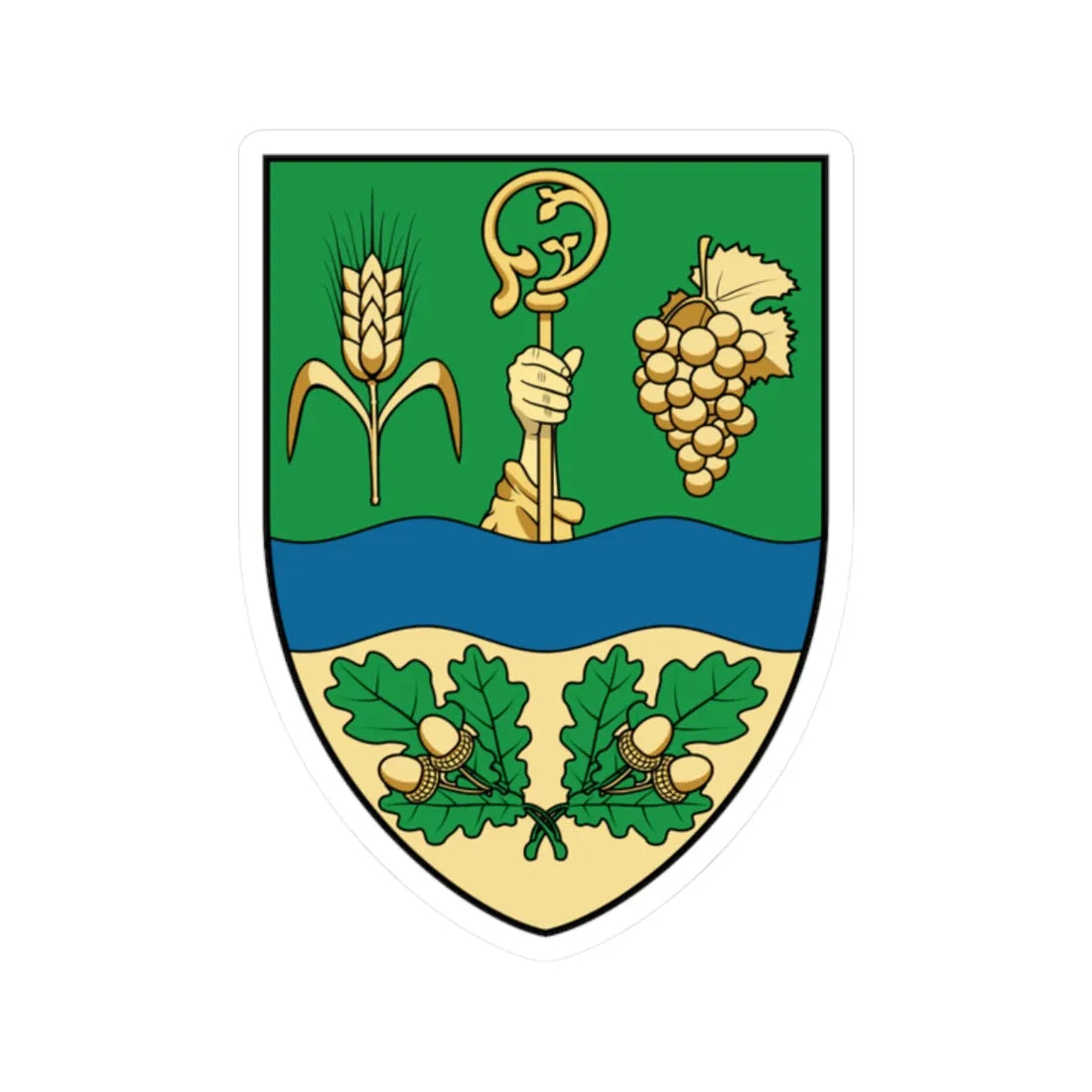 Coa Hungary Town Monostorapáti (Hungary) (Coat of Arms) STICKER Vinyl Kiss-Cut Decal 2 Inch White - The Sticker Space