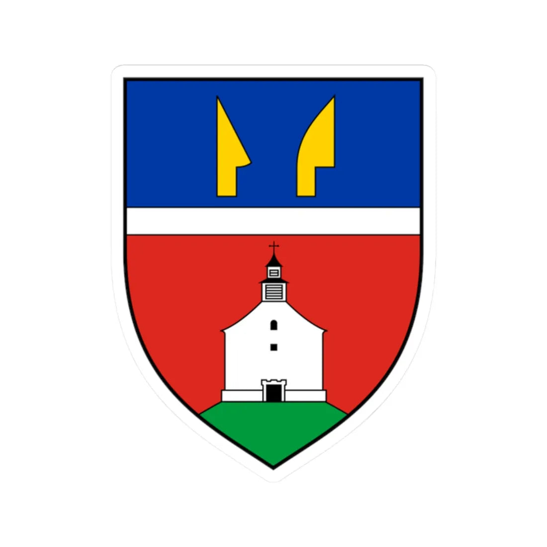 Coa Hungary Town Mátramindszent (Hungary) (Coat of Arms) STICKER Vinyl Kiss-Cut Decal 2 Inch White - The Sticker Space