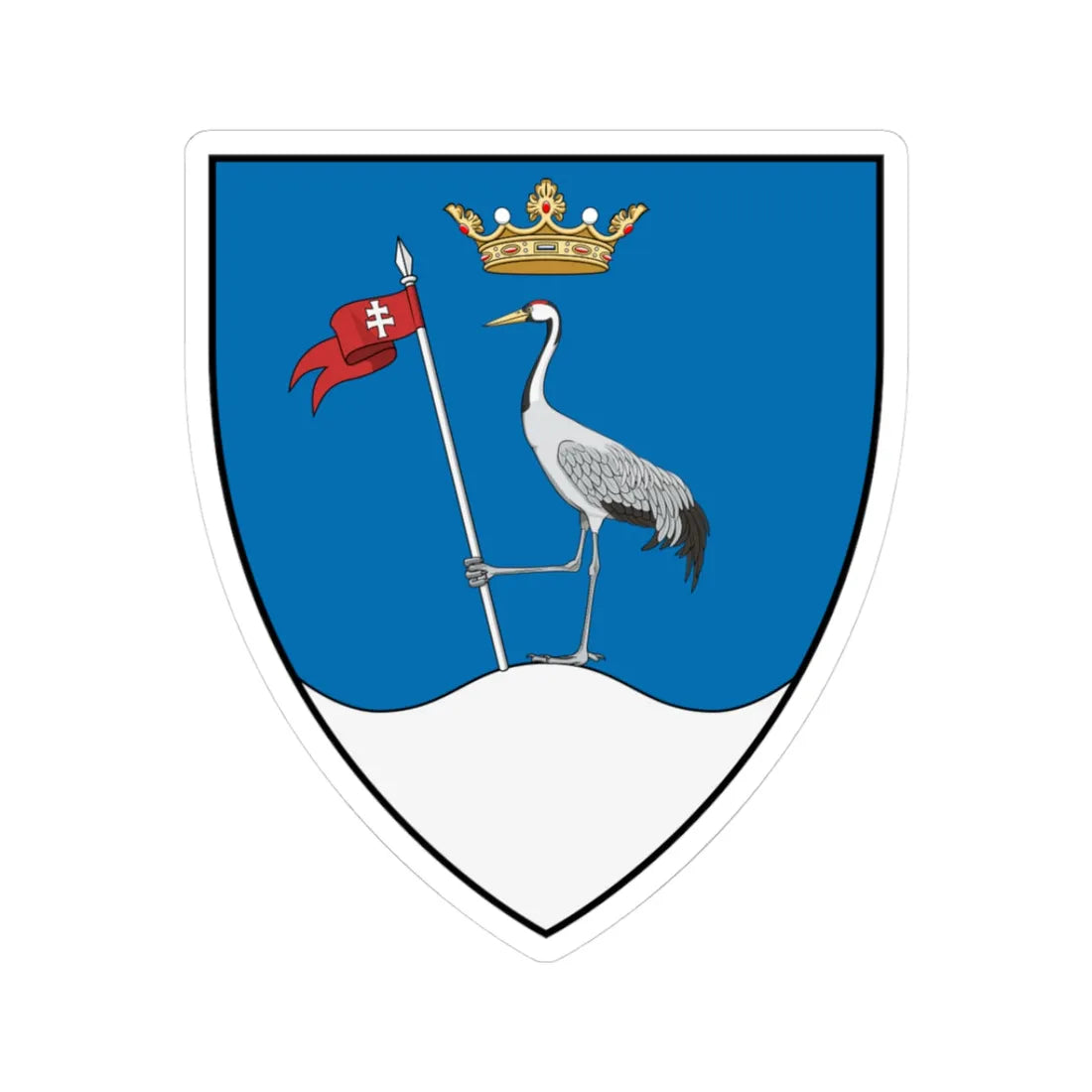 Coa Hungary Town Nagyberki (Hungary) (Coat of Arms) STICKER Vinyl Kiss-Cut Decal 3 Inch White - The Sticker Space