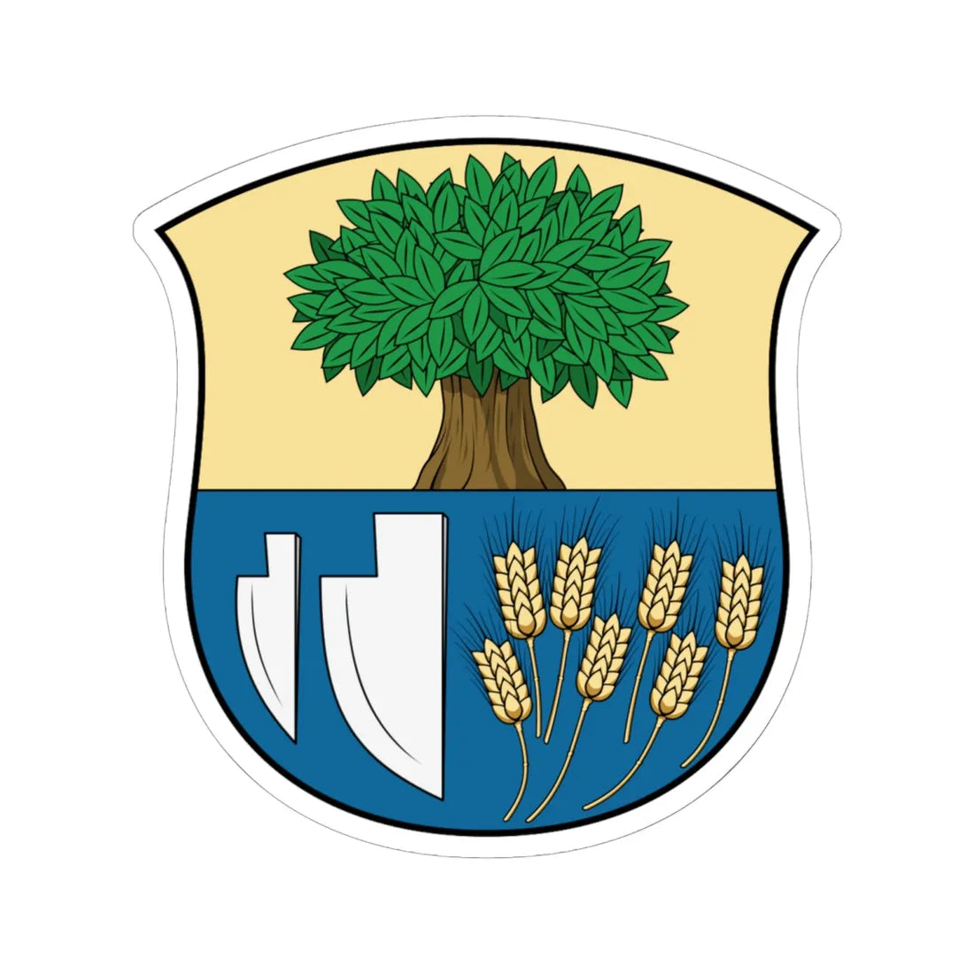 Coa Hungary Town Nagygéc (Hungary) (Coat of Arms) STICKER Vinyl Kiss-Cut Decal 6 Inch White - The Sticker Space