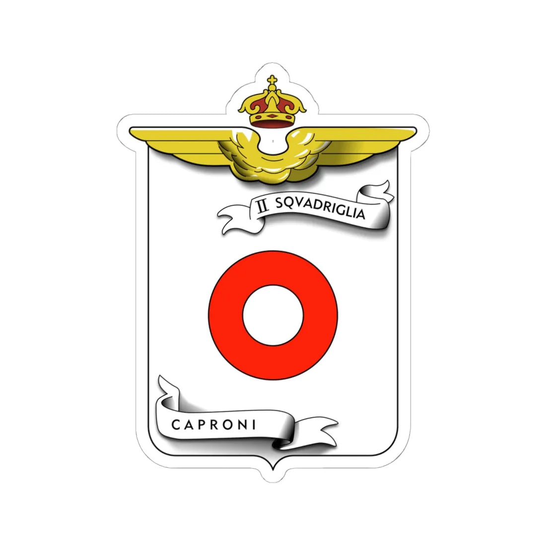CoA II Squadriglia Caproni (Italy) (Coat of Arms) STICKER Vinyl Kiss-Cut Decal 6 Inch White - The Sticker Space