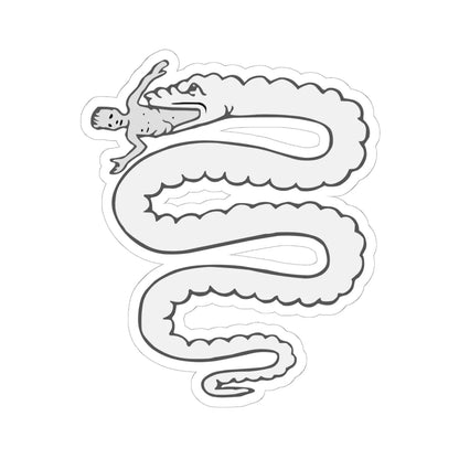 Coa Illustration Elements Animal Serpent Erect Vorant of a Human (Italy) (Coat of Arms) STICKER Vinyl Kiss-Cut Decal 6 Inch White - The Sticker Space