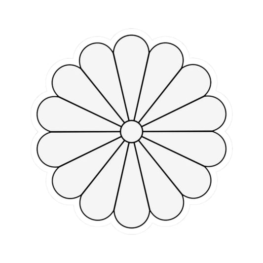Coa Illustration Elements Plant Chrysanthemum (Japan) (Coat of Arms) STICKER Vinyl Kiss-Cut Decal 2 Inch White - The Sticker Space