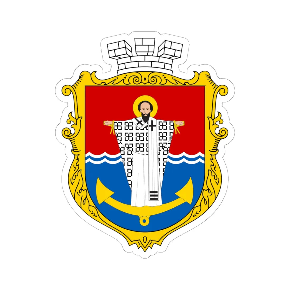 COA Inkerman Sevastopol UHT (Ukraine) (Coat of Arms) STICKER Vinyl Kiss-Cut Decal 6 Inch White - The Sticker Space