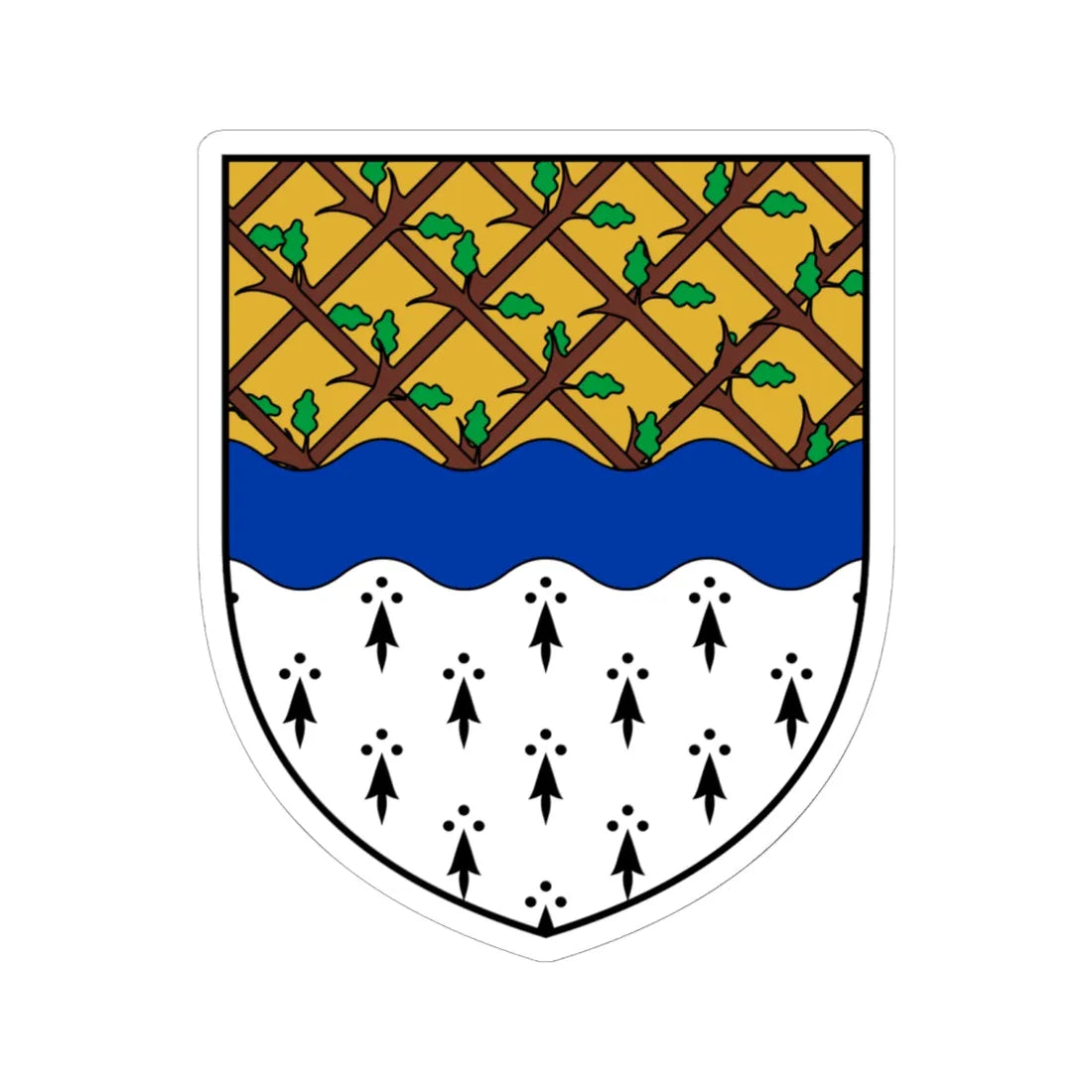 Coa Ireland Town Muine Bheag (Ireland) (Coat of Arms) STICKER Vinyl Kiss-Cut Decal 6 Inch White - The Sticker Space