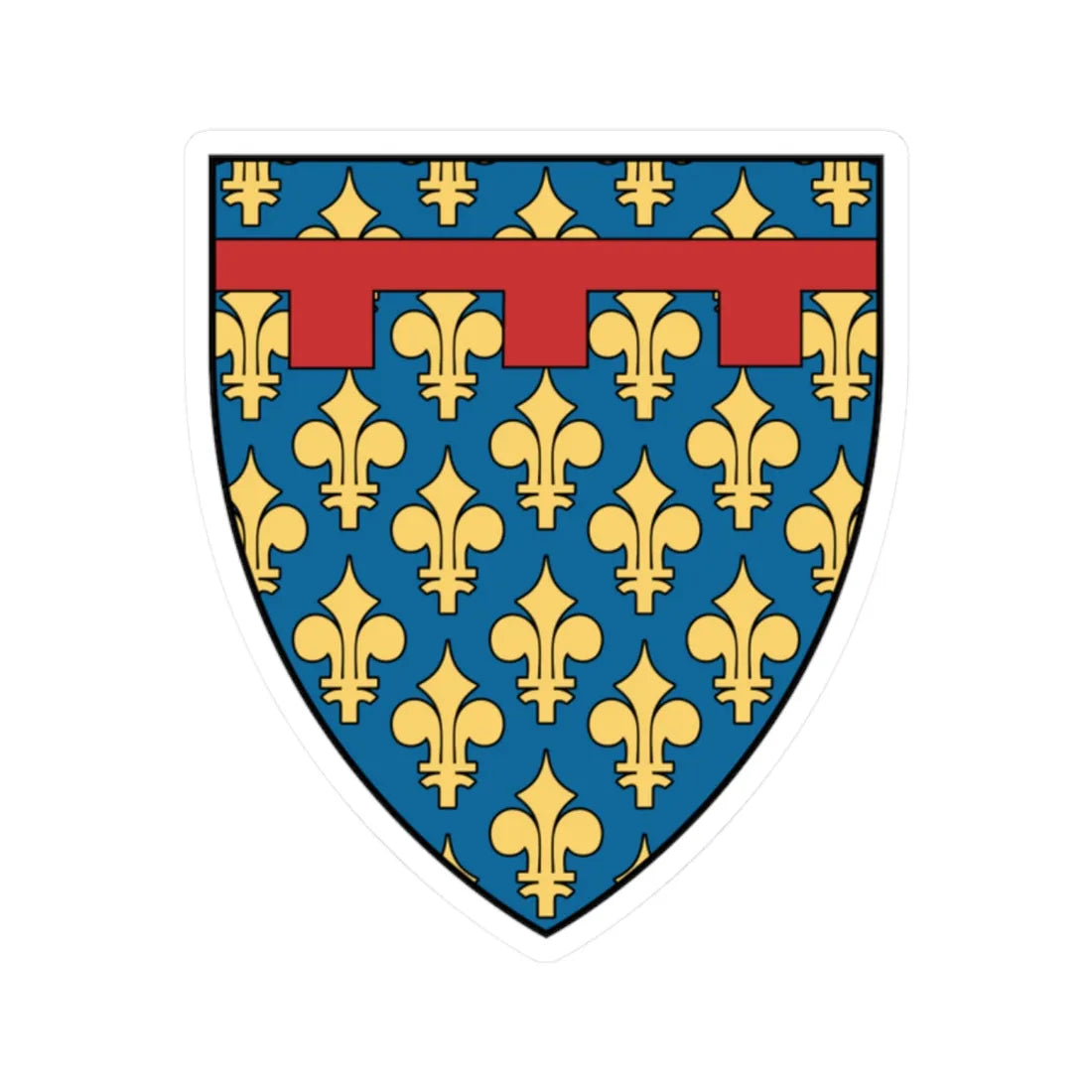 Coa Italy Country History Charles I of Naples 1246 (Italy) (Coat of Arms) STICKER Vinyl Kiss-Cut Decal 2 Inch White - The Sticker Space