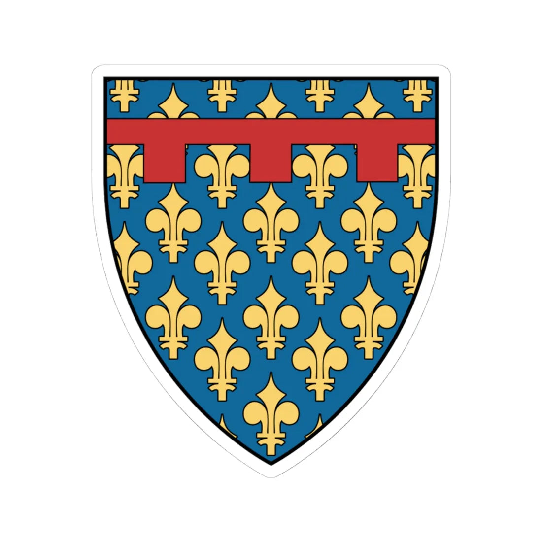 Coa Italy Country History Charles I of Naples 1246 (Italy) (Coat of Arms) STICKER Vinyl Kiss-Cut Decal 4 Inch White - The Sticker Space