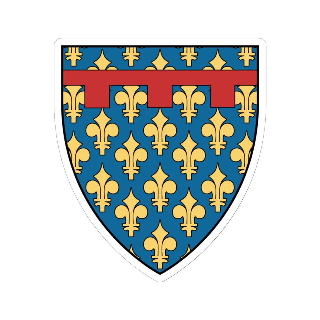 Coa Italy Country History Charles I of Naples 1246 (Italy) (Coat of Arms) STICKER Vinyl Kiss-Cut Decal 6 Inch White - The Sticker Space