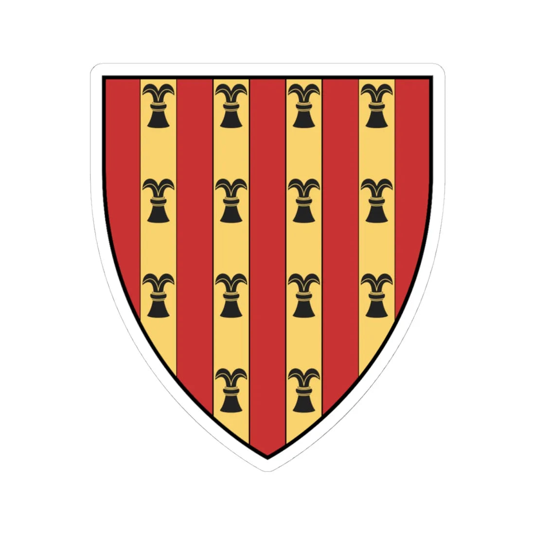 Coa Italy Family Rocaberti-Philippe Dalmau V. de Rocaberti (Italy) (Coat of Arms) STICKER Vinyl Kiss-Cut Decal 4 Inch White - The Sticker Space