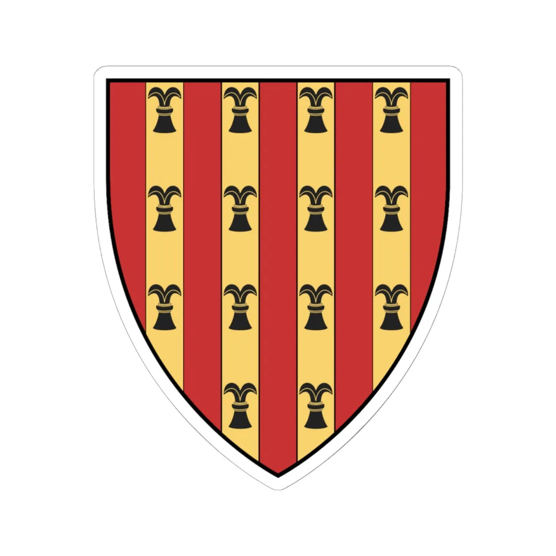 Coa Italy Family Rocaberti-Philippe Dalmau V. de Rocaberti (Italy) (Coat of Arms) STICKER Vinyl Kiss-Cut Decal 6 Inch White - The Sticker Space