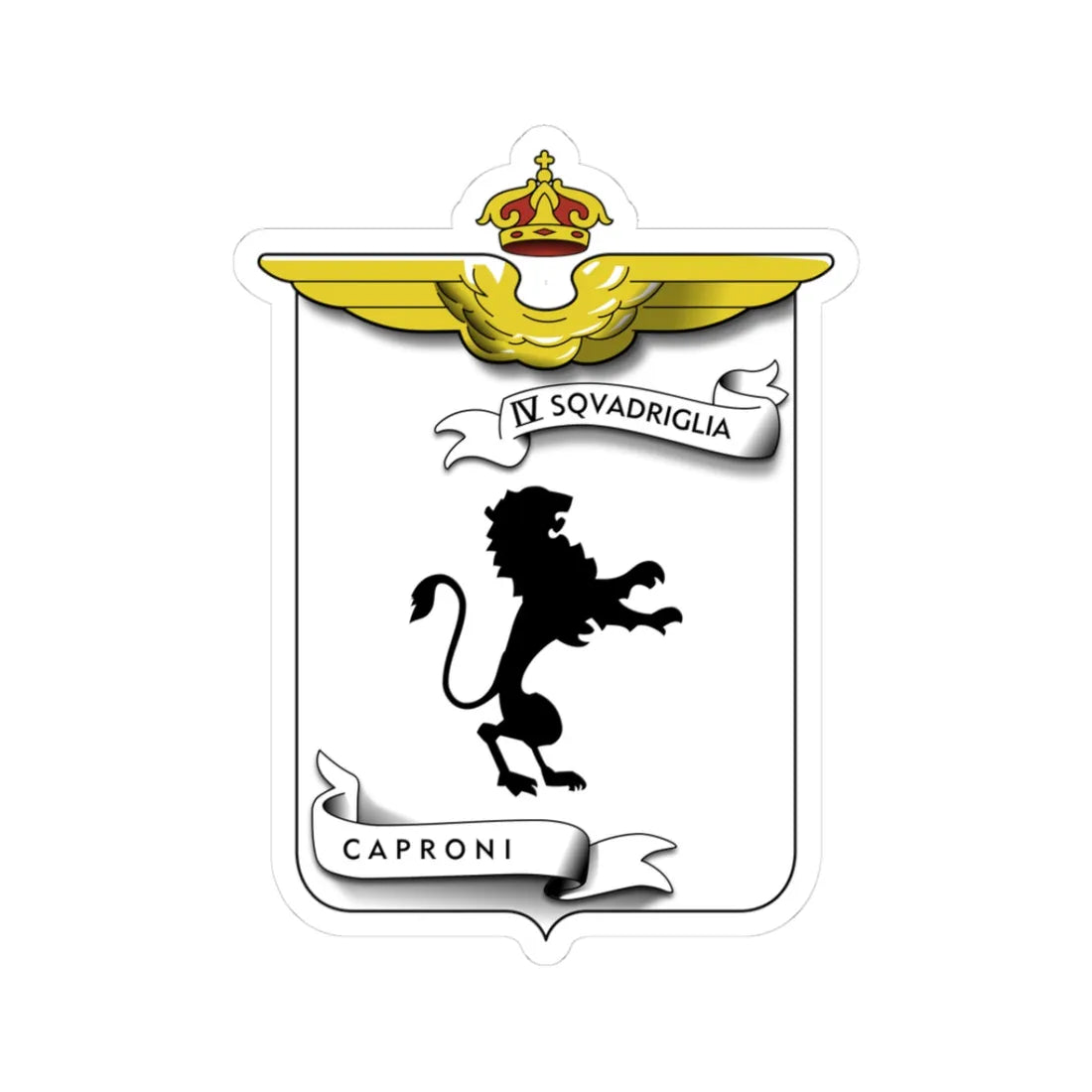 CoA IV Squadriglia Caproni (Italy) (Coat of Arms) STICKER Vinyl Kiss-Cut Decal 3 Inch White - The Sticker Space