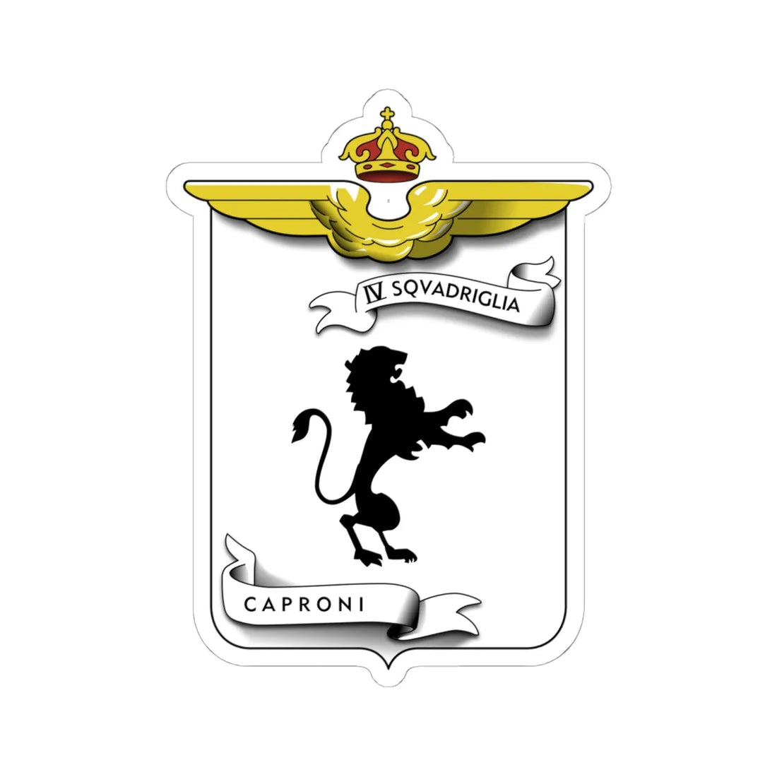 CoA IV Squadriglia Caproni (Italy) (Coat of Arms) STICKER Vinyl Kiss-Cut Decal 6 Inch White - The Sticker Space