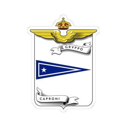 CoA IX Gruppo Caproni (Italy) (Coat of Arms) STICKER Vinyl Kiss-Cut Decal 4 Inch White - The Sticker Space