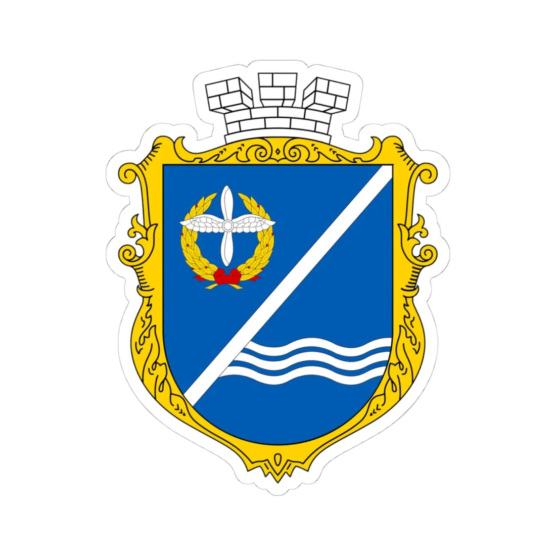 COA Kacha Sevastopol UHT (Russia) (Coat of Arms) STICKER Vinyl Kiss-Cut Decal 4 Inch White - The Sticker Space