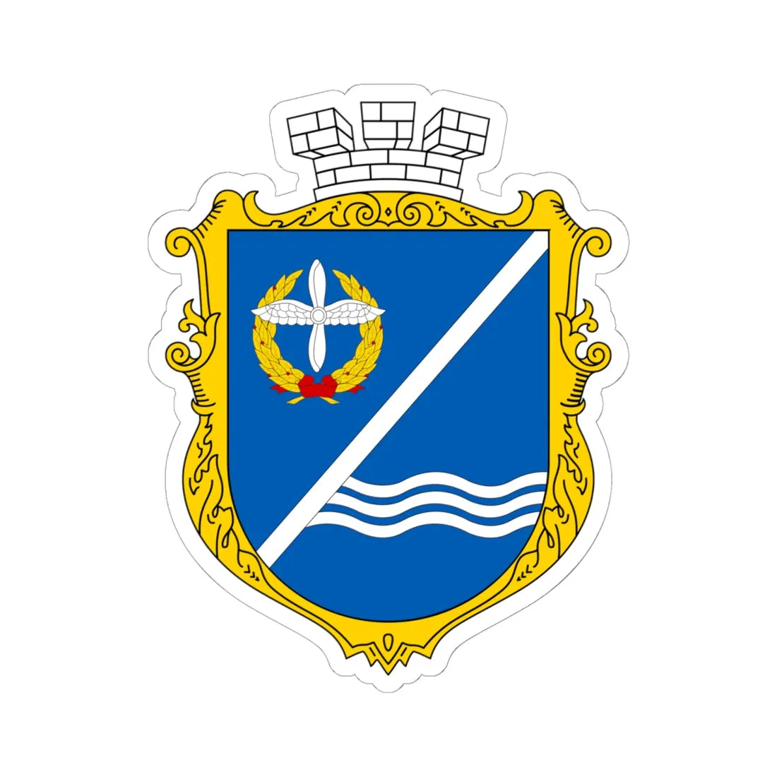 COA Kacha Sevastopol UHT (Russia) (Coat of Arms) STICKER Vinyl Kiss-Cut Decal 6 Inch White - The Sticker Space