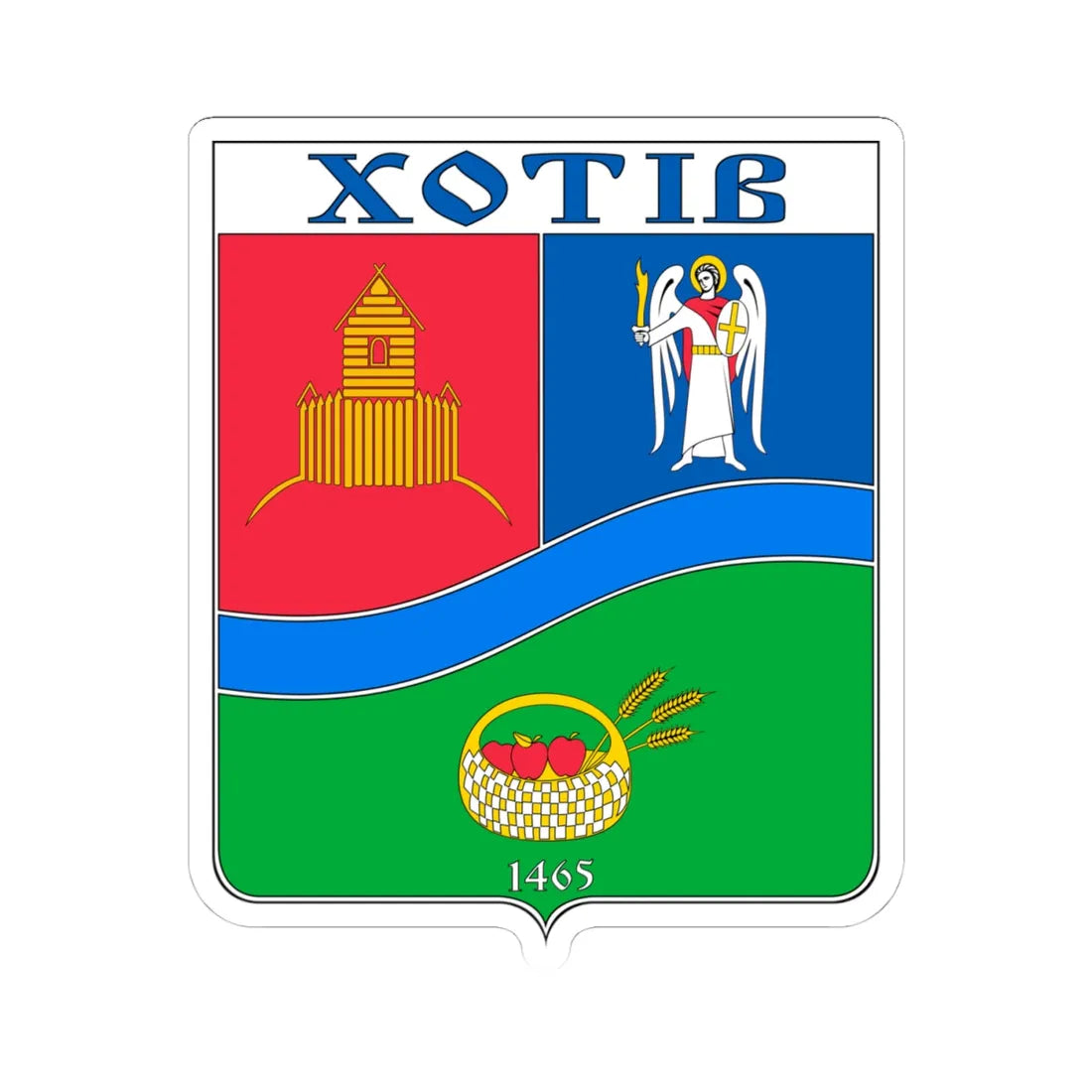 COA Khotiv Kyivska Ukraine (Ukraine) (Coat of Arms) STICKER Vinyl Kiss-Cut Decal 4 Inch White - The Sticker Space