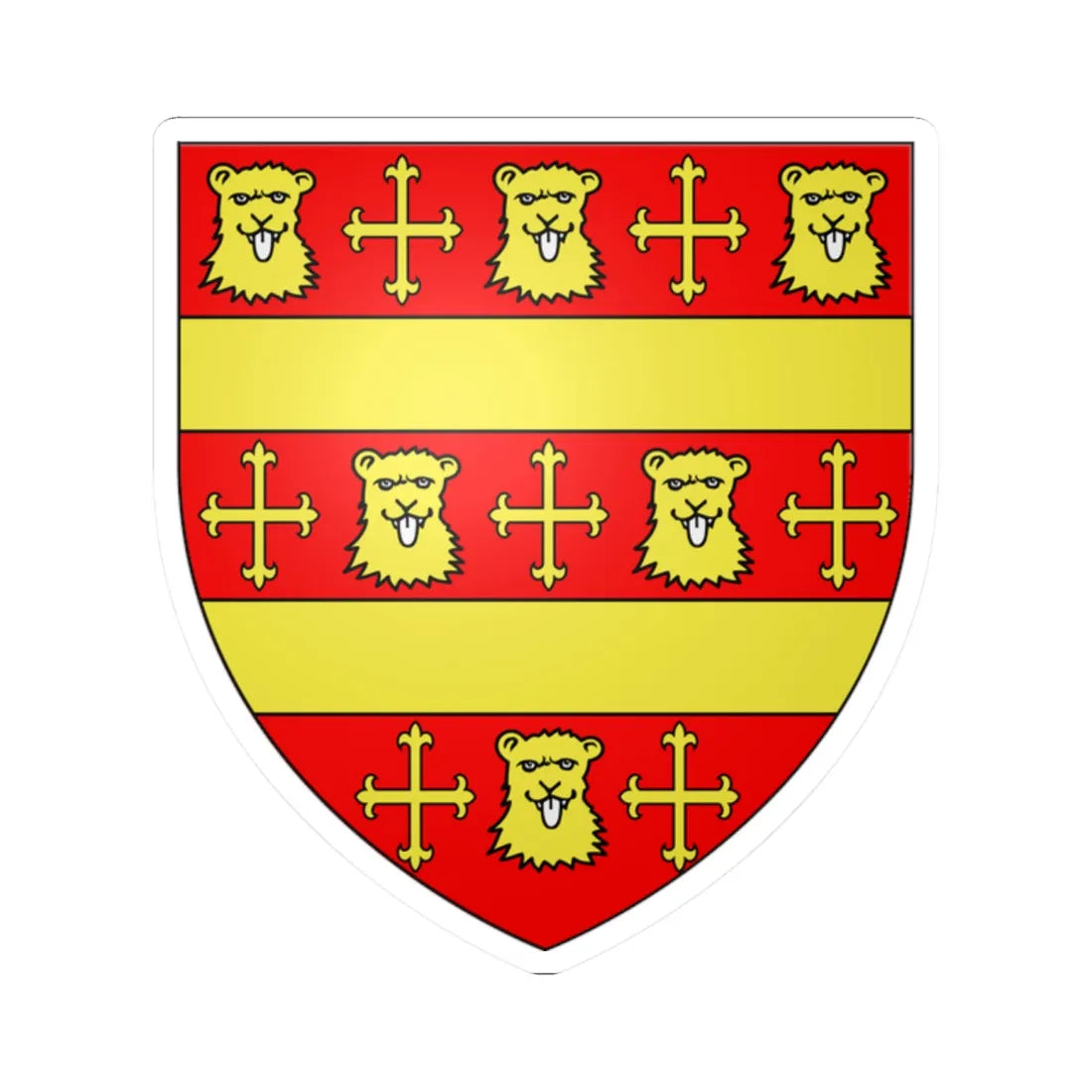 Coa King Harold Godwinson (United Kingdom) (Coat of Arms) STICKER Vinyl Kiss-Cut Decal 2 Inch White - The Sticker Space