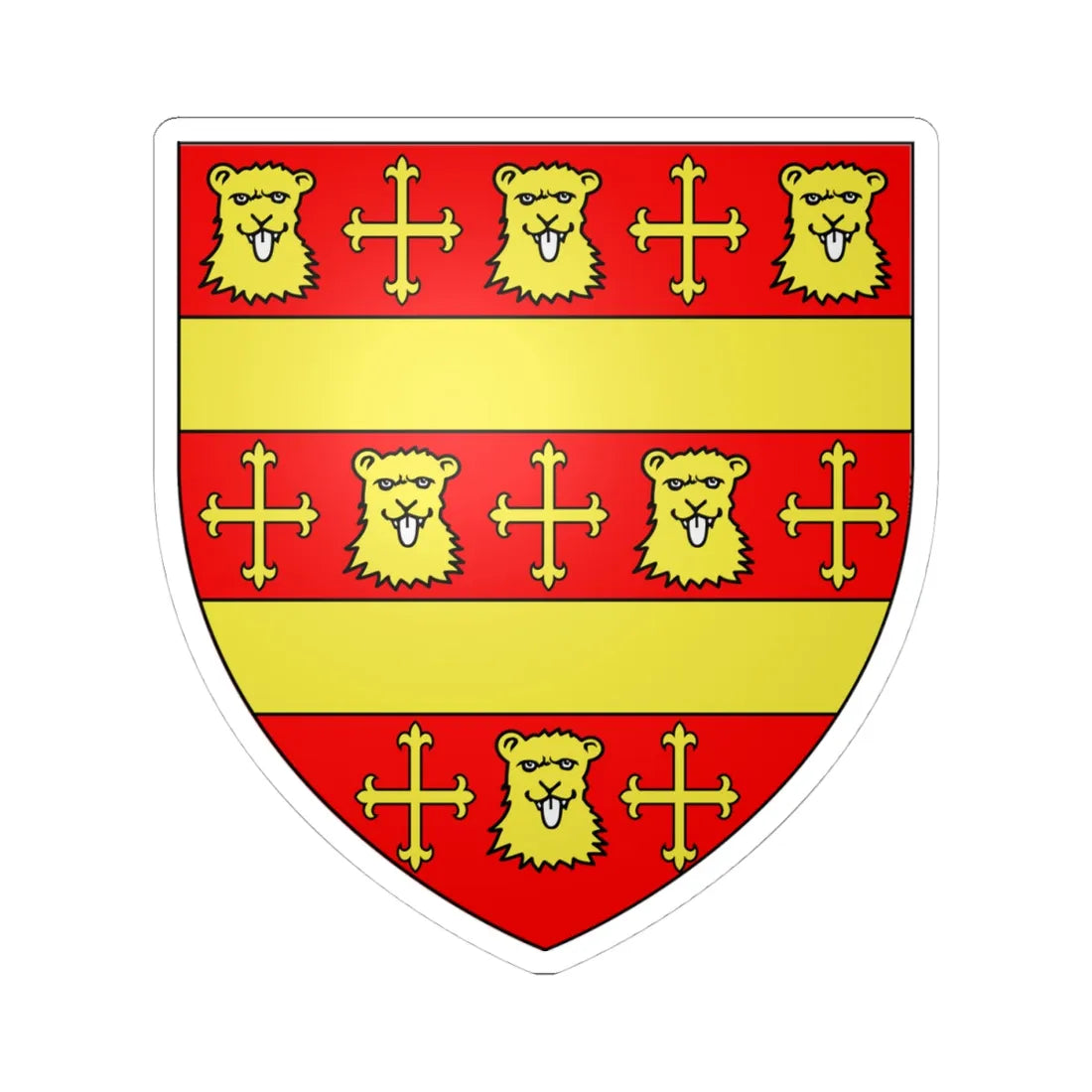 Coa King Harold Godwinson (United Kingdom) (Coat of Arms) STICKER Vinyl Kiss-Cut Decal 4 Inch White - The Sticker Space