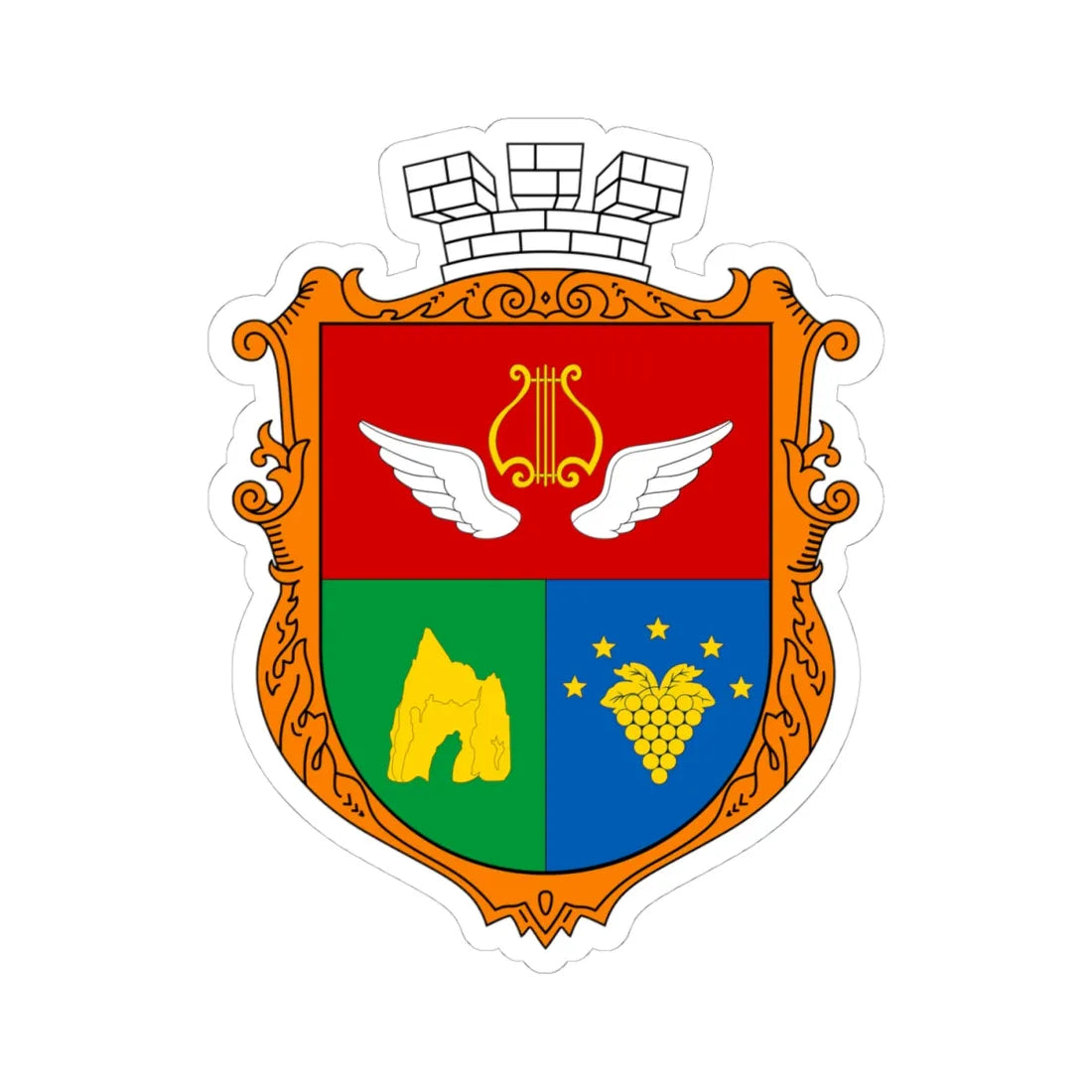 COA Koktebel Krym UHT (Russia) (Coat of Arms) STICKER Vinyl Kiss-Cut Decal 4 Inch White - The Sticker Space