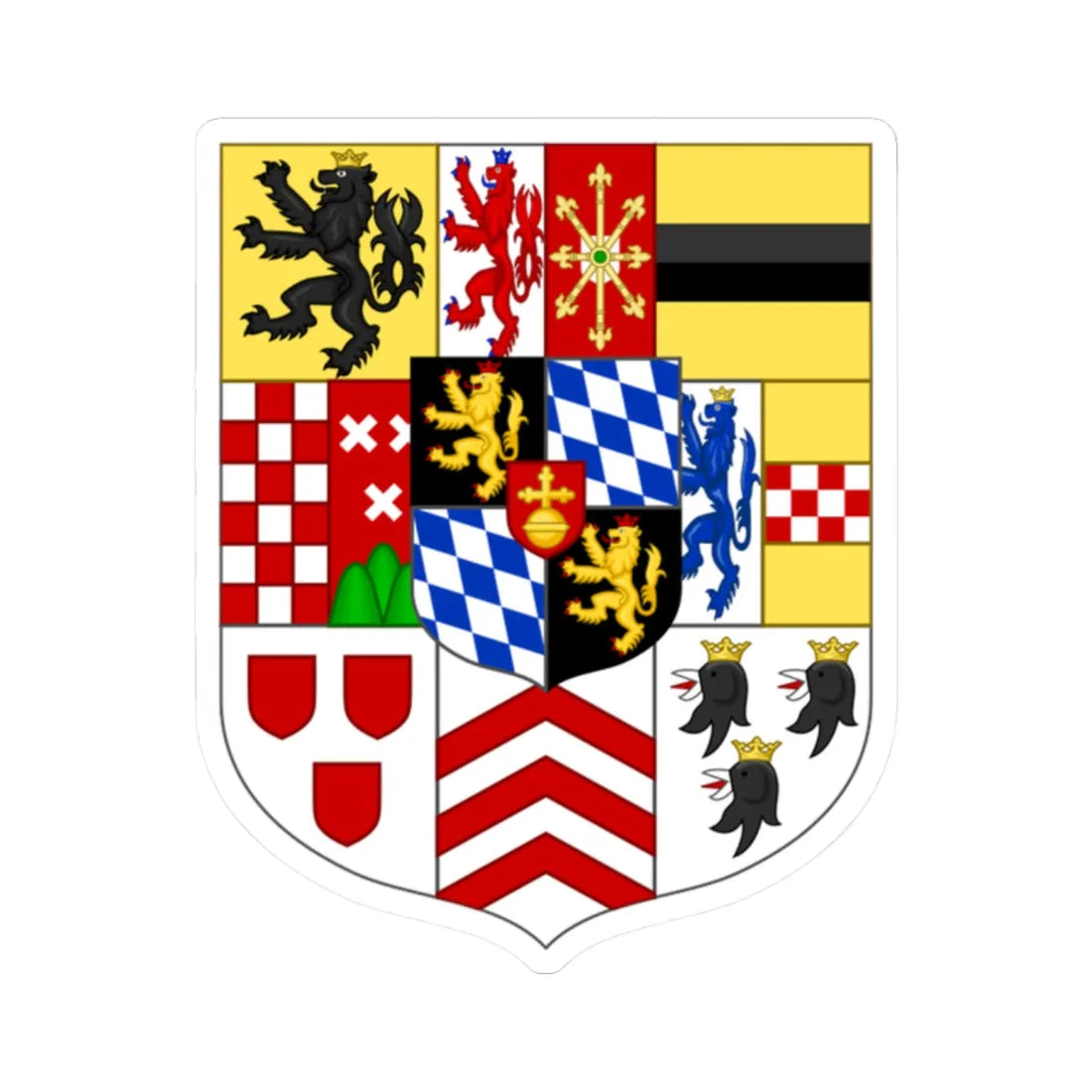 CoA Kurpfalz-Bayern 1799-1804 (Germany) (Coat of Arms) STICKER Vinyl Kiss-Cut Decal 2 Inch White - The Sticker Space