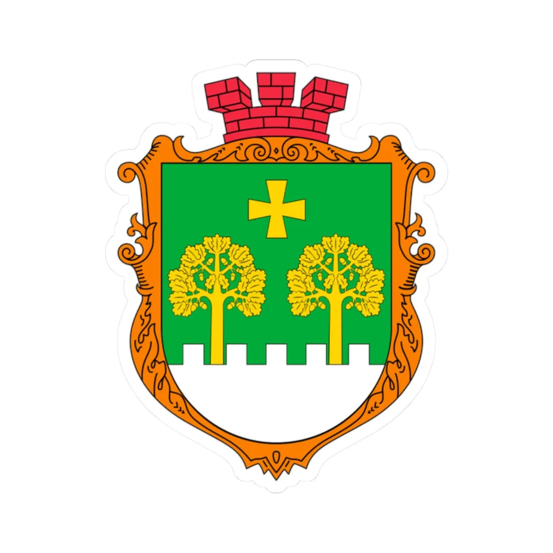 COA Lisnyky Kyivska Ukraine (Ukraine) (Coat of Arms) STICKER Vinyl Kiss-Cut Decal 2 Inch White - The Sticker Space