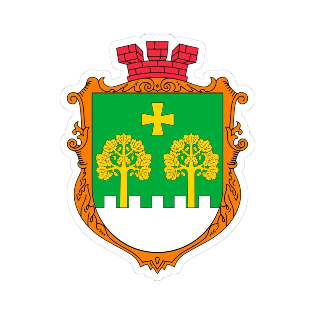 COA Lisnyky Kyivska Ukraine (Ukraine) (Coat of Arms) STICKER Vinyl Kiss-Cut Decal 3 Inch White - The Sticker Space