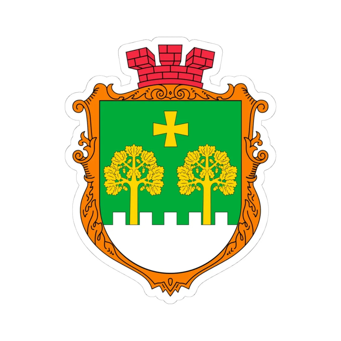 COA Lisnyky Kyivska Ukraine (Ukraine) (Coat of Arms) STICKER Vinyl Kiss-Cut Decal 4 Inch White - The Sticker Space