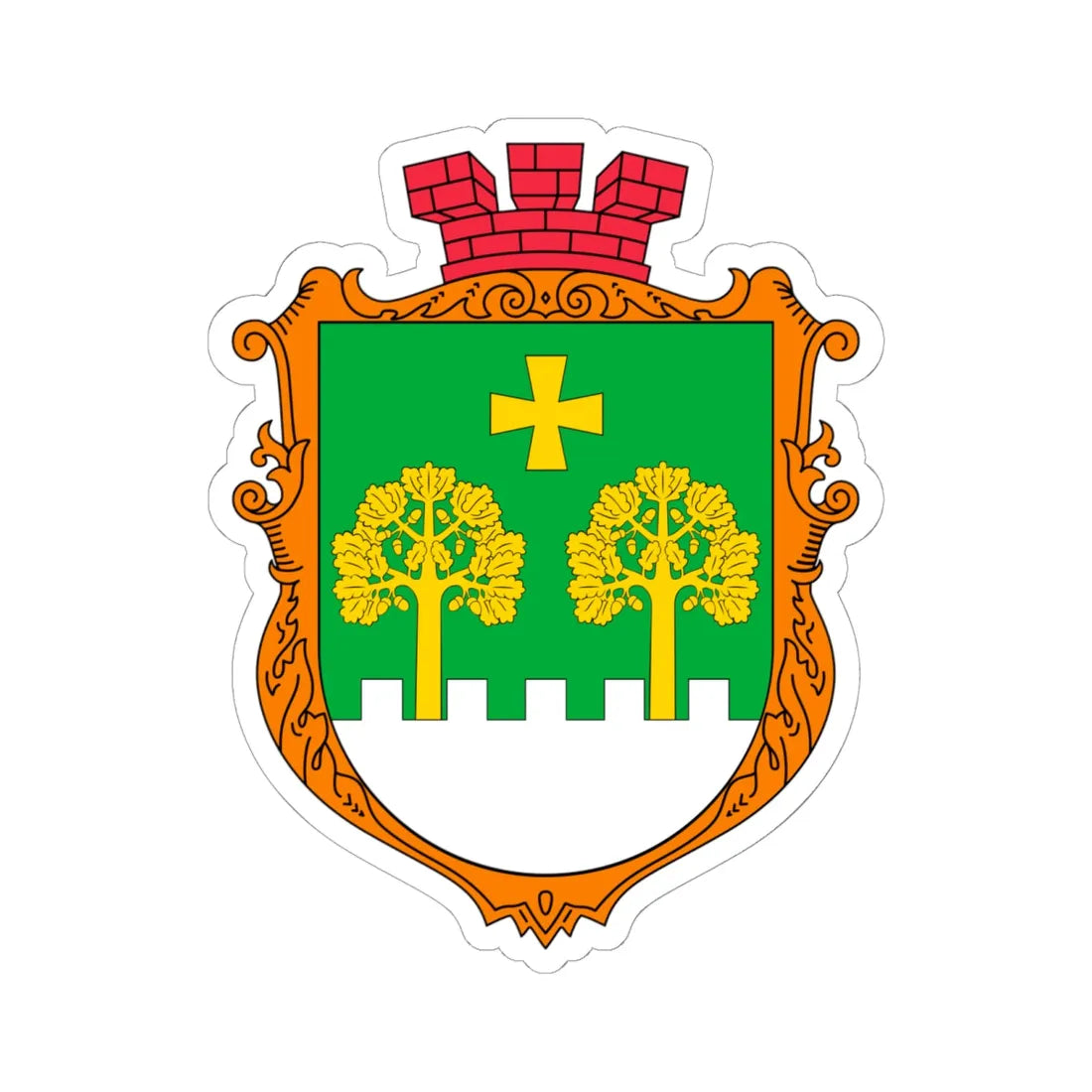 COA Lisnyky Kyivska Ukraine (Ukraine) (Coat of Arms) STICKER Vinyl Kiss-Cut Decal 6 Inch White - The Sticker Space