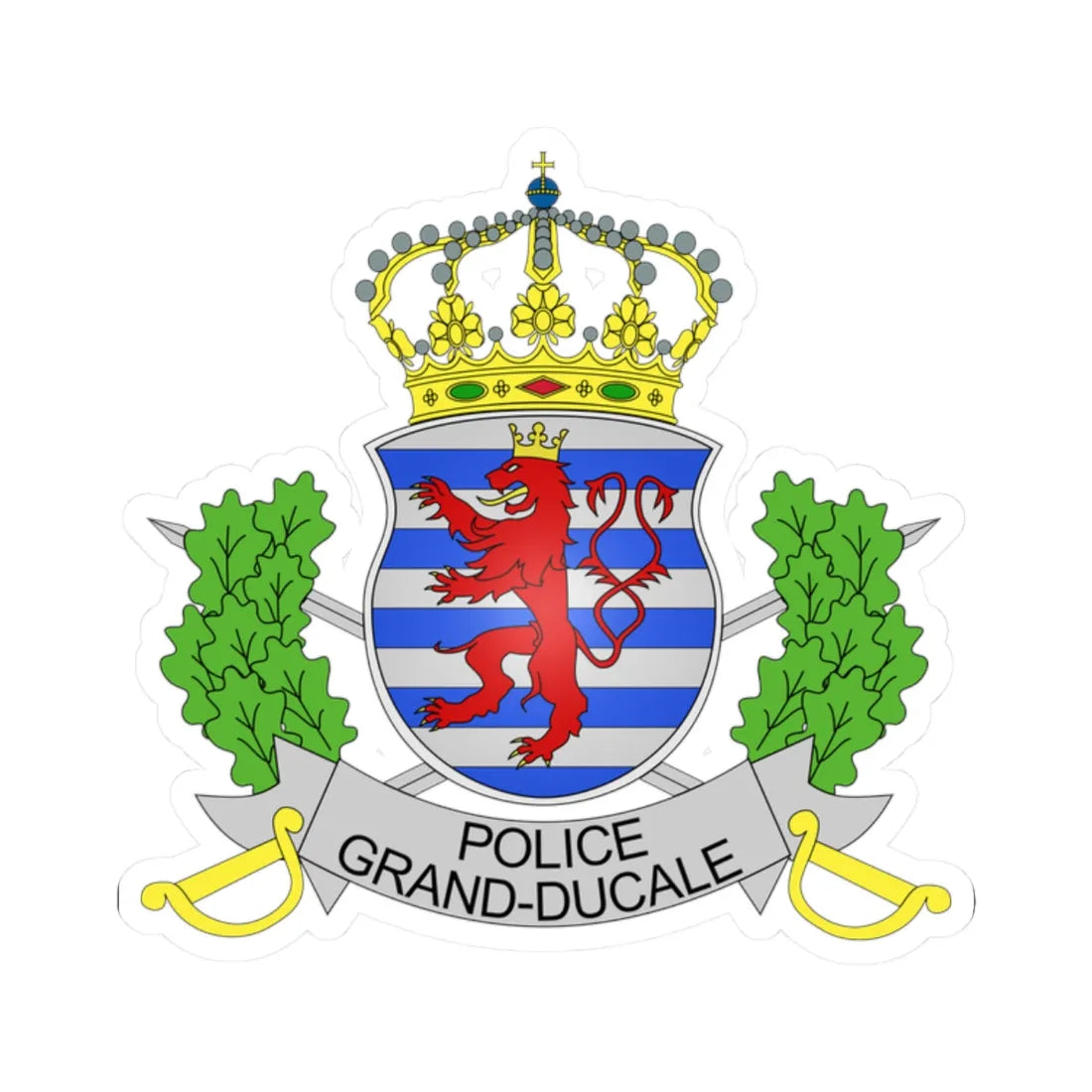 COA lux Police grande-ducale (Luxembourg) (Coat of Arms) STICKER Vinyl Kiss-Cut Decal 2 Inch White - The Sticker Space