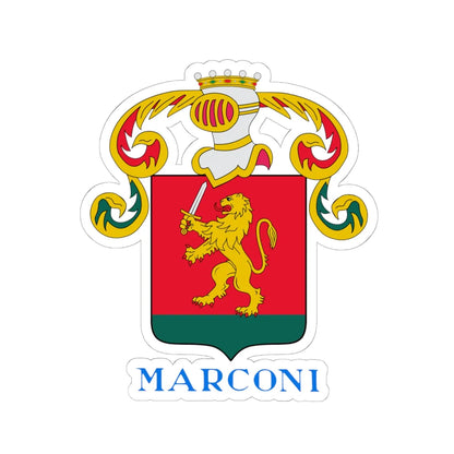 CoA Marconi (Italy) (Coat of Arms) STICKER Vinyl Kiss-Cut Decal 6 Inch White - The Sticker Space