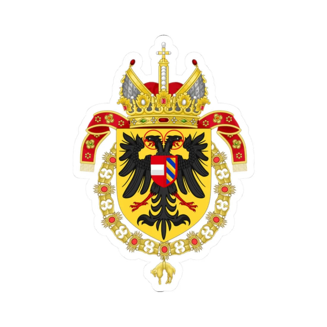 CoA Maximilian I of Habsburg (Austria) (Coat of Arms) STICKER Vinyl Kiss-Cut Decal 2 Inch White - The Sticker Space