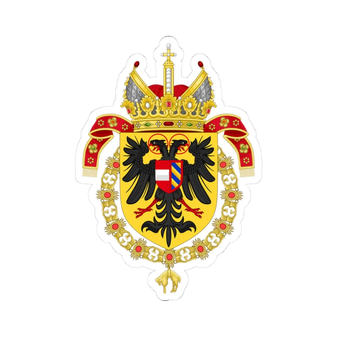 CoA Maximilian I of Habsburg (Austria) (Coat of Arms) STICKER Vinyl Kiss-Cut Decal 3 Inch White - The Sticker Space