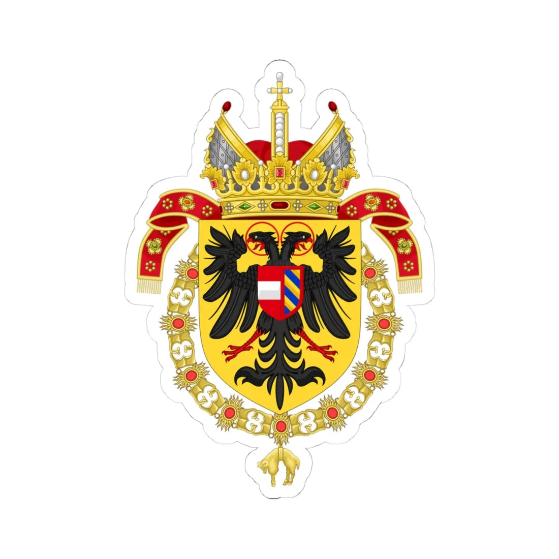 CoA Maximilian I of Habsburg (Austria) (Coat of Arms) STICKER Vinyl Kiss-Cut Decal 4 Inch White - The Sticker Space