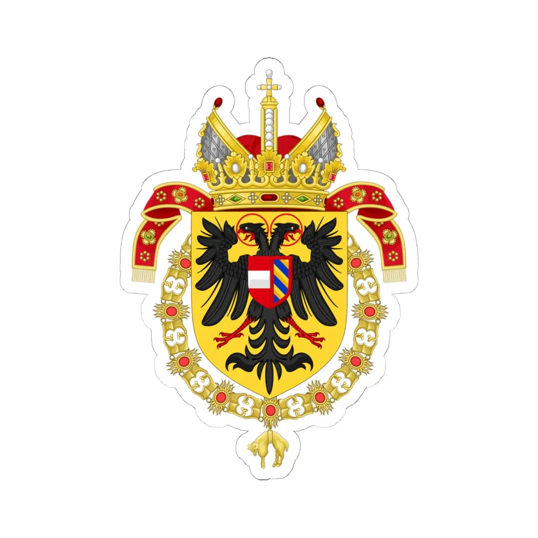CoA Maximilian I of Habsburg (Austria) (Coat of Arms) STICKER Vinyl Kiss-Cut Decal 6 Inch White - The Sticker Space