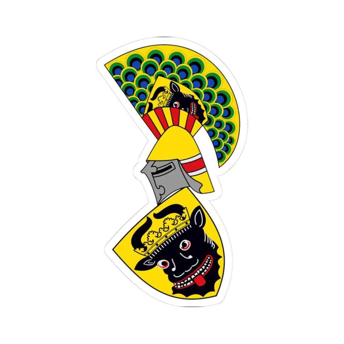 CoA Mecklenburg (Germany) (Coat of Arms) STICKER Vinyl Kiss-Cut Decal 3 Inch White - The Sticker Space
