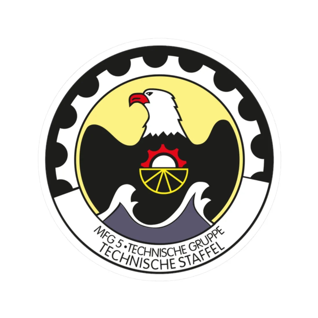 COA MFG 5 TechStff (Germany) (Coat of Arms) STICKER Vinyl Kiss-Cut Decal 2 Inch White - The Sticker Space